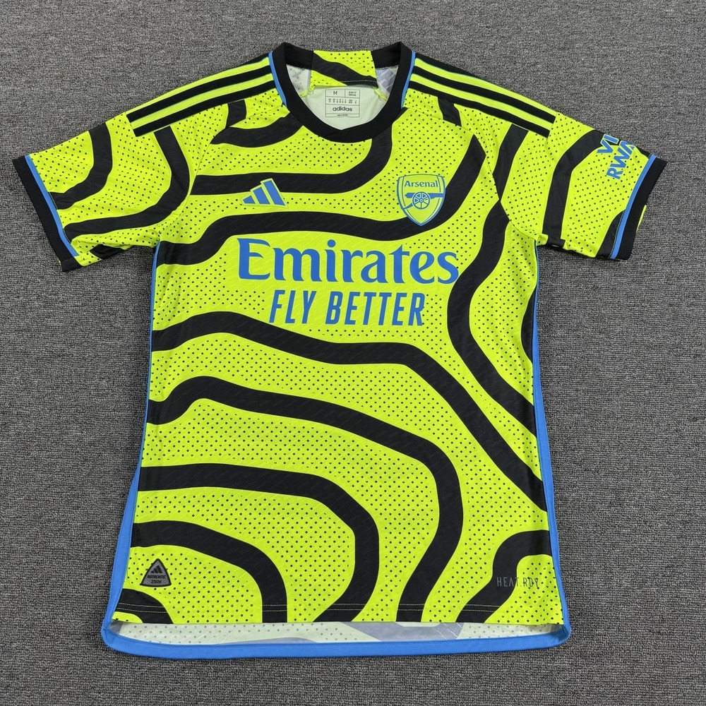 Arsenal Away Jersey Mens Medium Yellow Adidas Soccer Football HEAT.RDY Authentic